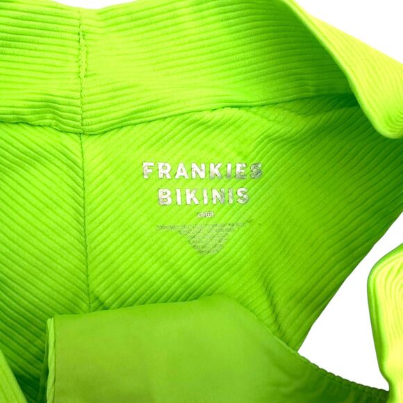 FRANKIES‎ BIKINIS Ribbed Bikini Set Green Glow NWOT Large - Picture 5 of 6